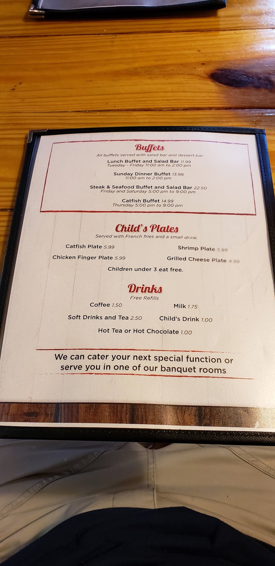 Menu page showing fried appetizers and salads.